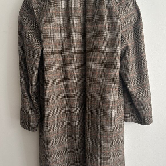 VTG Aquascutum England Showerproof Wool Glencheck Balmacaan Overcoat 40-42/Large - Picture 13 of 16